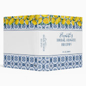 Italian Blue Tile Lemon Bridal Shower Recipe 3 Ring Binder (Background)