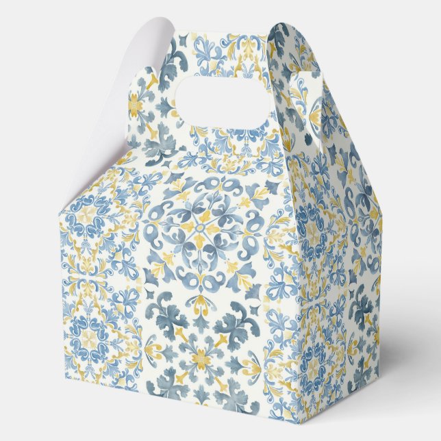 Italian Blue Tile Lemon Favor Boxes (Front)
