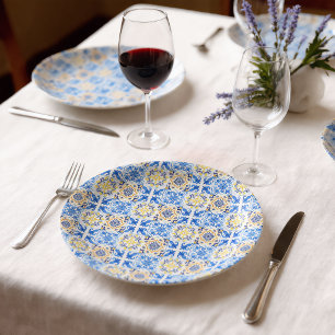 Italian Blue Tile Mamma Mia Paper Plates