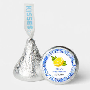 Italian Blue Tile Mediterranean Lemon Baby Shower Hershey®'s Kisses®