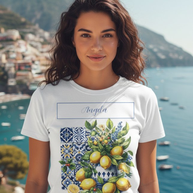 Italian blue tiles and lemons | your name T-Shirt (Creator Uploaded)