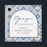 Italian Blue Tiles Grazie Bridal Shower Thank You  Favor Tags<br><div class="desc">Can be fully customized to suit your needs. © Gorjo Designs. Made for you via the Zazzle platform. // Looking for matching items? Other stationery from the set available in the ‘collections’ section of my store. // Need help customizing your design? Got other ideas? Feel free to contact me (Zoe)...</div>