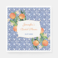 Italian Blue Tiles Sweet Oranges Bridal Shower