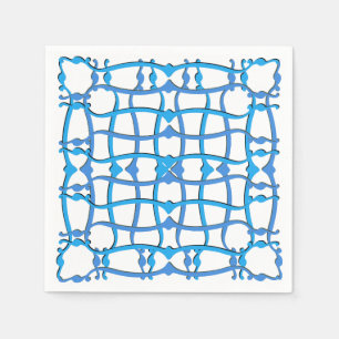 Italian blue turquoise tile ornaments party villa napkins