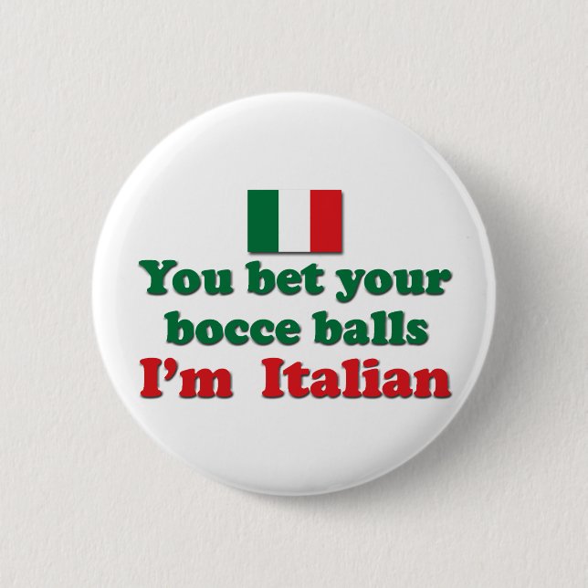 Italian Bocce Balls Pinback Button (Front)