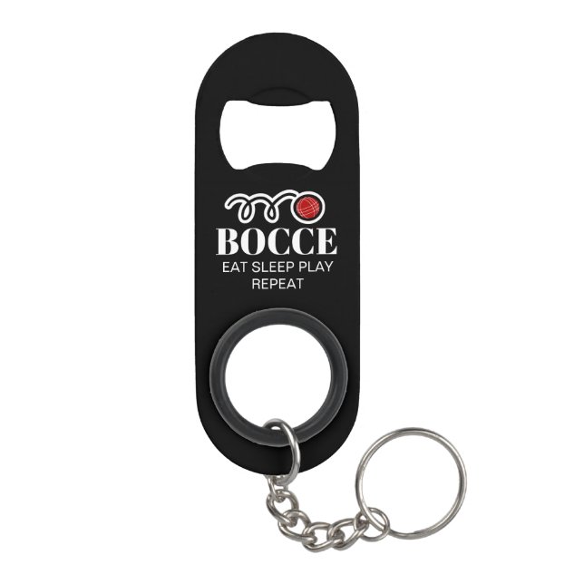 Italian bocce game lover gift keychain bottle opener (Back)