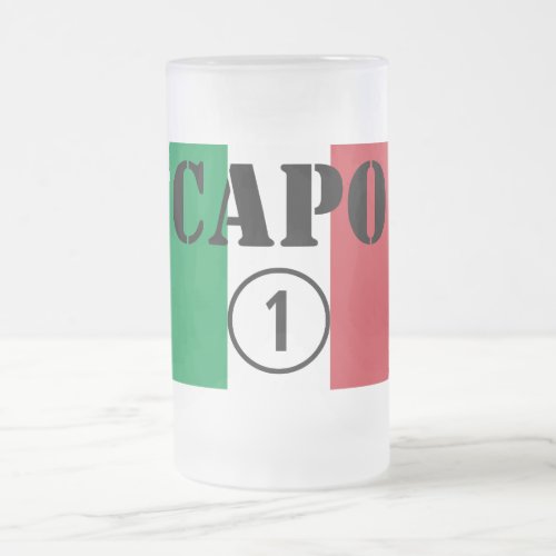 Italian Bosses  Capo Numero Uno Frosted Glass Beer Mug