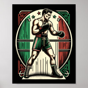 Italian Boxer - Vintage Boxing Flag Italy Poster