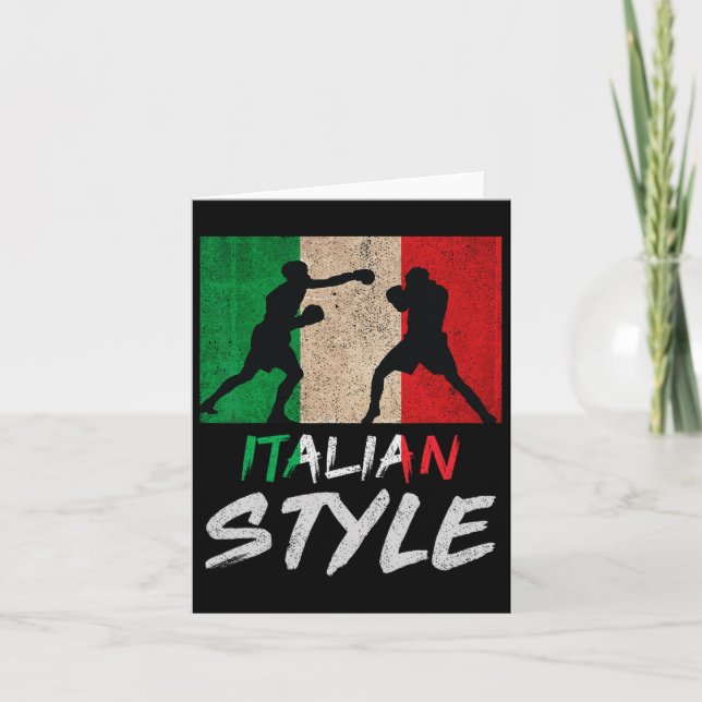 Italian Boxing Style Italy Pride Boxing Mens Boys  Card (Front)