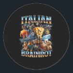 Italian Brain Rot Italian Brainrot Funny Memes Boy Classic Round Sticker<br><div class="desc">Italian Brain Rot Italian Brainrot Funny Memes Boy Kids</div>