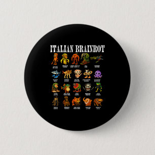 Italian Brain Rot Italian Brainrot Funny Memes Button