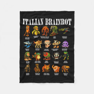 Italian Brain Rot Italian Brainrot Funny Memes Fleece Blanket