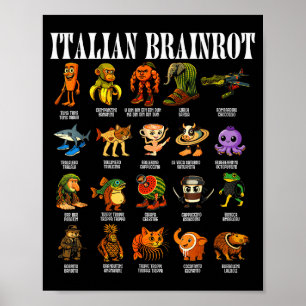 Italian Brain Rot Italian Brainrot Funny Memes Poster