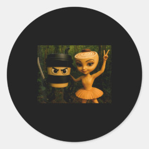 Italian Brainrot Ballerina Cappuccina Cappuccino I Classic Round Sticker