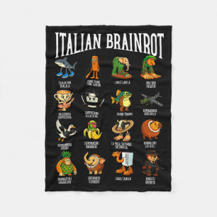 Italian Brainrot Ballerina Ino Character Meme Mix Fleece Blanket