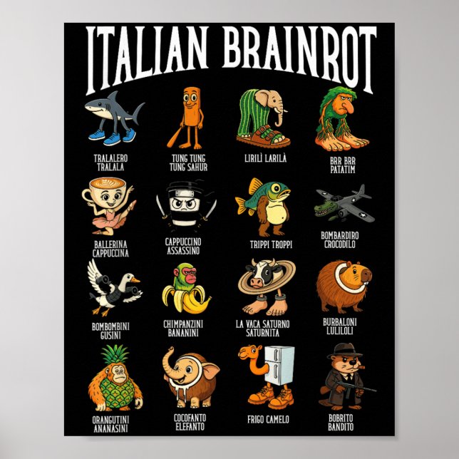 Italian Brainrot Ballerina Ino Character Meme Mix  Poster (Front)