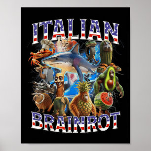 Italian Brainrot Big Meme 4th Of July Flag Foot _2 Poster