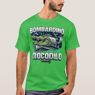 Italian Brainrot Bombardino Crocodilo Funny Brain T-Shirt