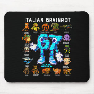 Italian Brainrot Funny 67 Meme Birthday Decoration Mouse Pad