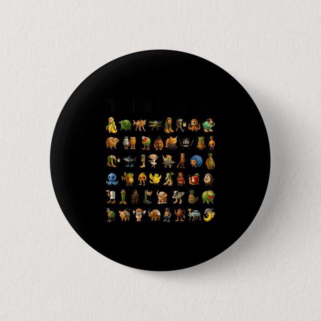 Italian Brainrot Gen-z Meme Funny Brain Rot Christ Button (Front)