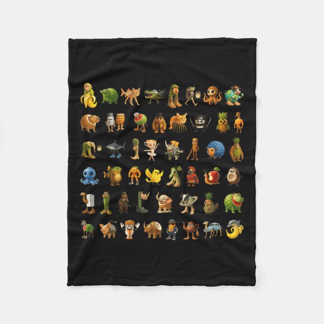 Italian Brainrot Gen-z Meme Funny Brain Rot Kids C Fleece Blanket (Front)