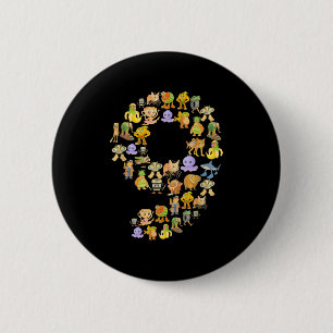 Italian Brainrot Meme 9th Birthday Party 9 Year Ol Button