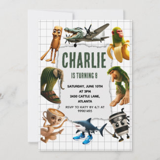 Italian Brainrot meme birthday invitation