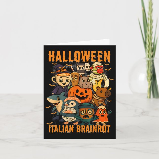 Italian Brainrot Meme Characters Halloween Costume Card (Front)
