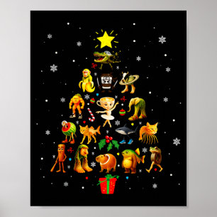 Italian Brainrot Meme Christmas Tree Brain Rot Xma Poster