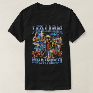 Italian Brainrot Meme Collage Art T-Shirt