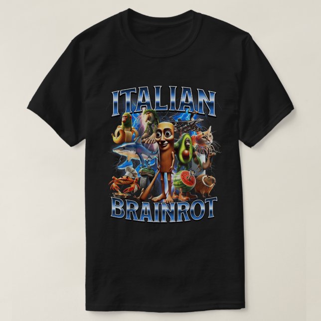 Italian Brainrot Meme Collage Art T-Shirt (Design Front)