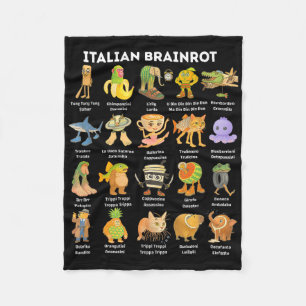 Italian Brainrot Meme For Kids Boy Men Women Fleece Blanket