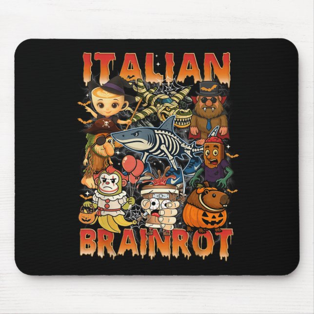 Italian Brainrot Meme Italian Brainrot Halloween C Mouse Pad (Front)