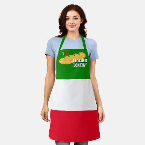 Italian bread Italy flag personalized baking Apron