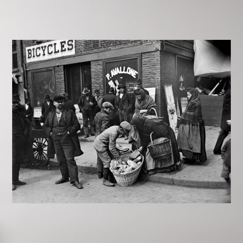 Italian Bread Peddlers 1900 Poster