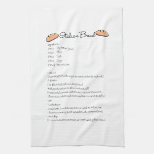 Italian Bread Recipe Kitchen Towel