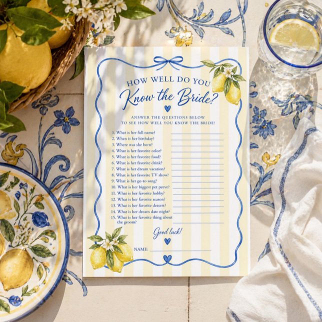 Italian Bridal Shower Game – Know the Bride Game (Creator Uploaded)