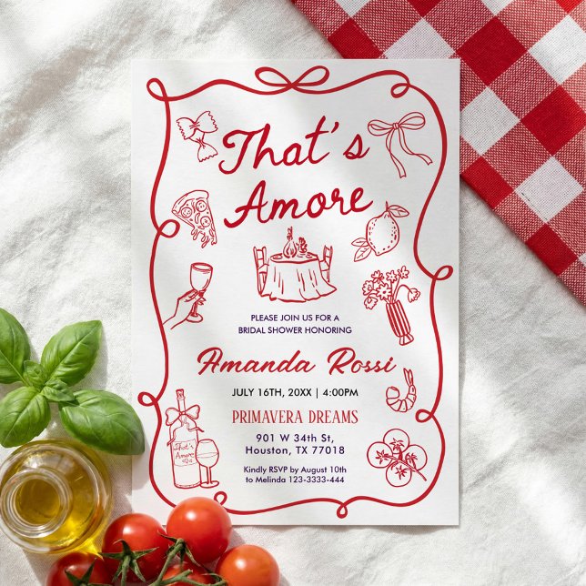Italian Bridal Shower Invitation, That's Amore  Invitation (Creator Uploaded)