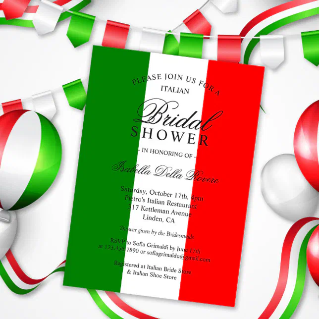 Italian Bridal Shower Invitations Zazzle