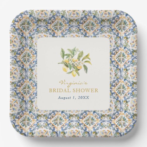 Italian Bridal Shower Paper Plate