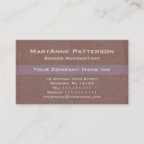 Italian Bronze Elegant Accountant's Professional Business Card