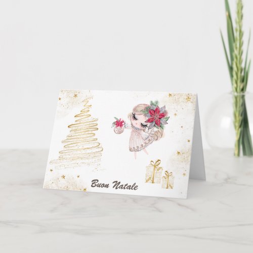 *~* Italian Buon Natale Merry Christmas Holiday Card