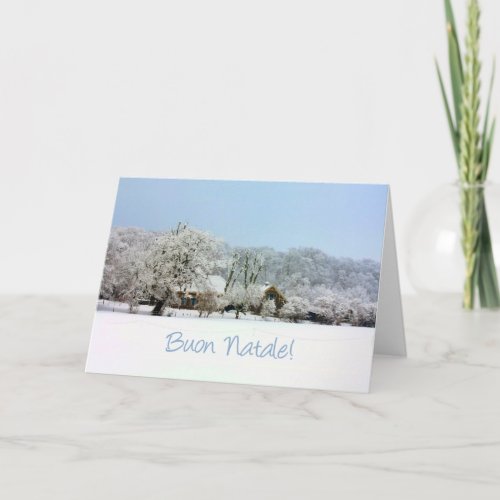 Italian Buon Natale winter wonderland merry x mas Holiday Card