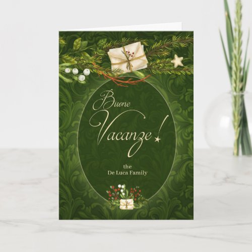 Italian Buone Vacanze Retro Christmas Holiday Card