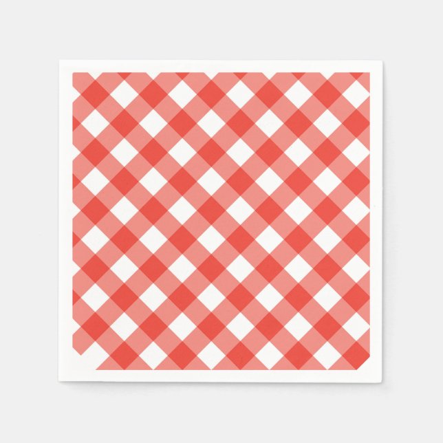 Italian Cafe Red Gingham Napkins (Front)