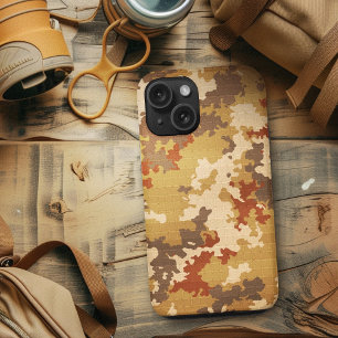 Italian Camo Desert Brown Unique Cargo Pattern iPhone 15 Case