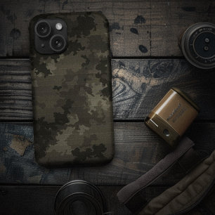 Italian Camo Midnight Black Unique Cargo Pattern iPhone 15 Case