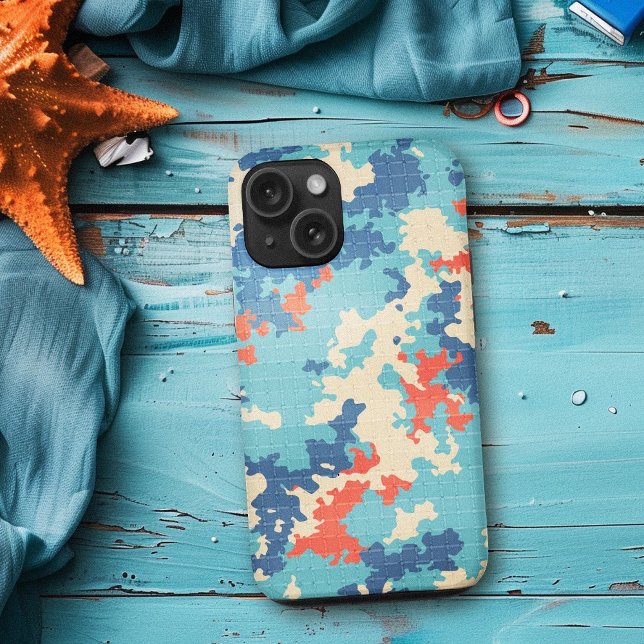 Italian Camo Summer Blue Unique Cargo Pattern Case-Mate iPhone Case (Italian Camo Summer Blue Unique Cargo Pattern Case-Mate iPhone Case)