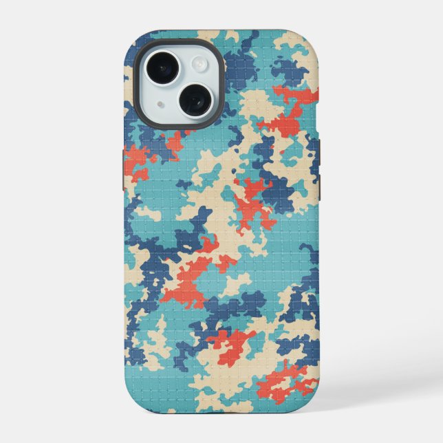 Italian Camo Summer Blue Unique Cargo Pattern Iphone Case (Back)