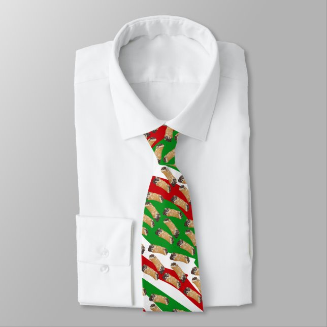 Italian Cannoli Dessert Neck Tie (Tied)